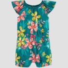Baby Girls' One Piece Tropical Floral Romper - Just One You Made By Carter's Green Newborn, Green Pink