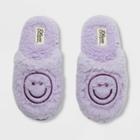 Kids' Dluxe By Dearfoams Happy Face Classic Slide Slippers - Purple