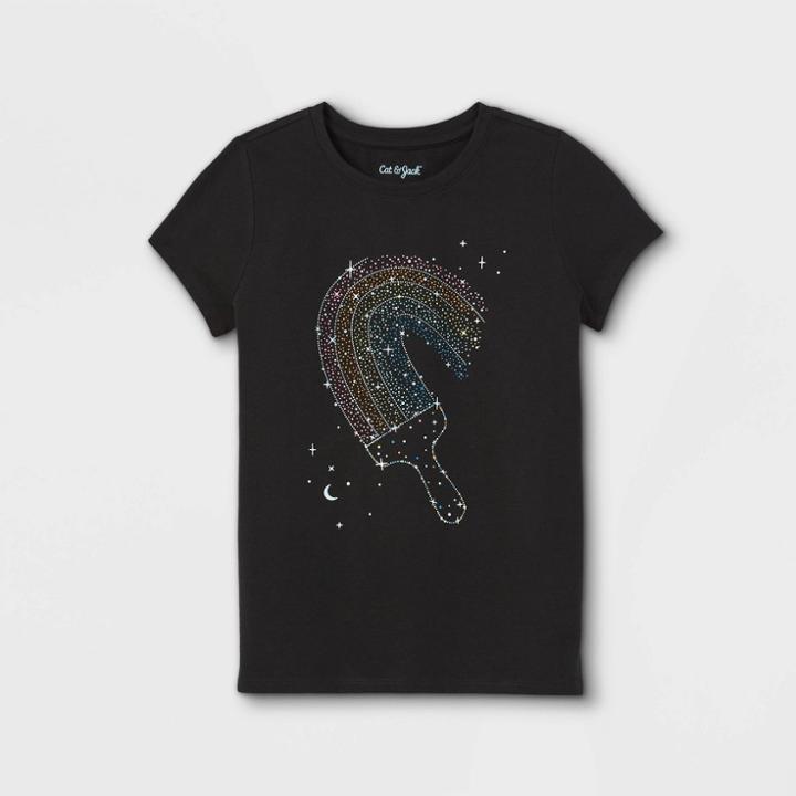 Girls' 'paintbrush' Short Sleeve Graphic T-shirt - Cat & Jack Black