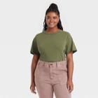 Women's Plus Size Short Sleeve T-shirt - Universal Thread Dark Green