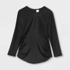 Long Sleeve Rash Guard Maternity Top - Isabel Maternity By Ingrid & Isabel Black