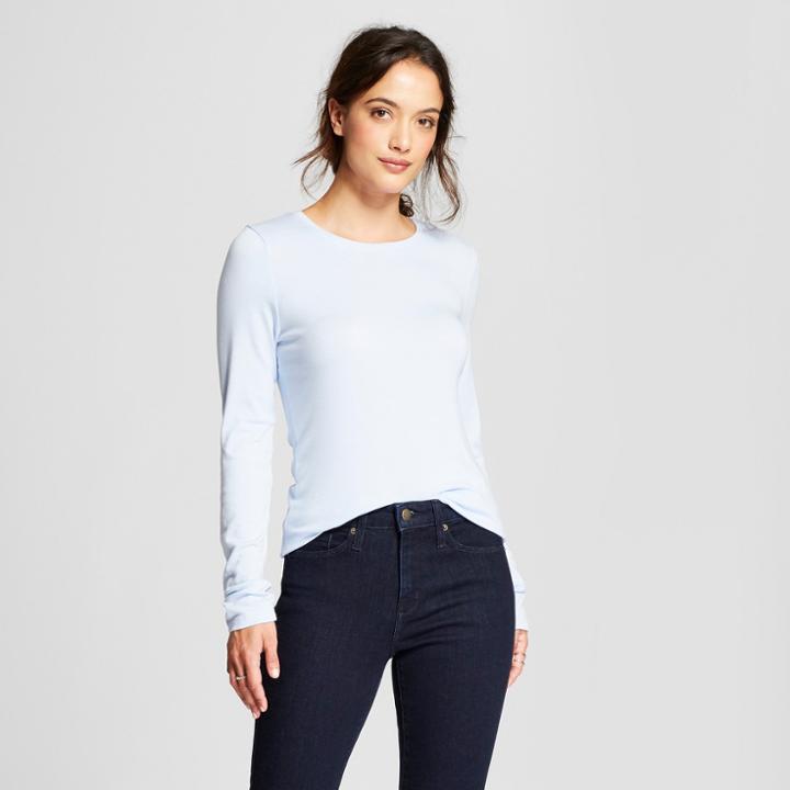 Women's Long Sleeve Fitted Crew T-shirt - A New Day