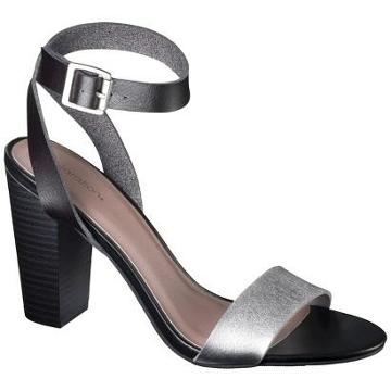 Women's Xhilaration Simone Block Heel Sandal - Black/silver