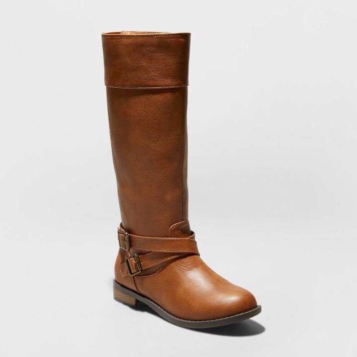 Girls' Luz Fashion Boots - Cat & Jack Cognac 2, Girl's, Brown