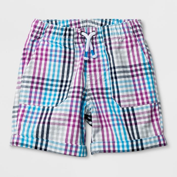 Toddler Boys' Pull-on Shorts - Cat & Jack Blue/purple Plaid