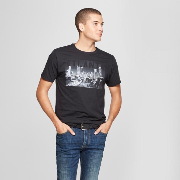 Petitemen's Short Sleeve Atl Skyline Graphic T-shirt - Awake Black