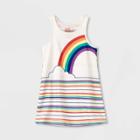 Toddler Girls' Rainbow Striped Nightgown - Cat & Jack Cream