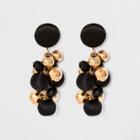 Cluster Beaded Drop Earrings - A New Day Black