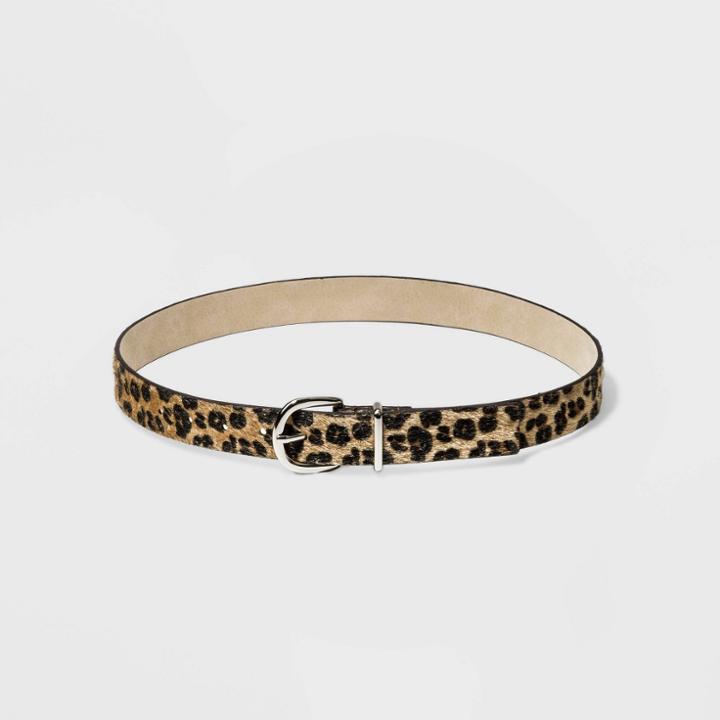 Target Women's Leopard Calf Hair Belt - Wild Fable Brown