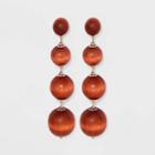 Wooden Ball Beads Drop Earrings - A New Day Red