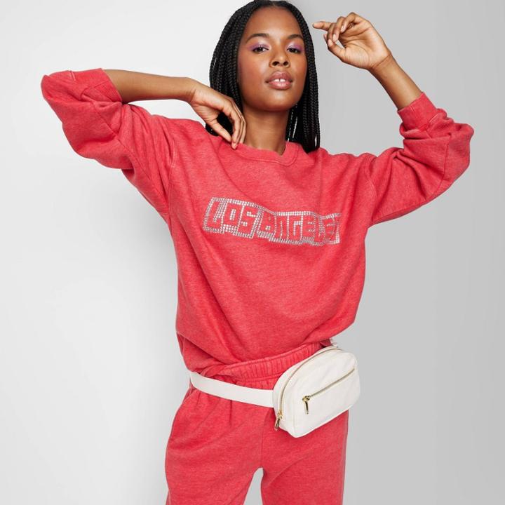 Women's Oversized Sweatshirt - Wild Fable Washed Red