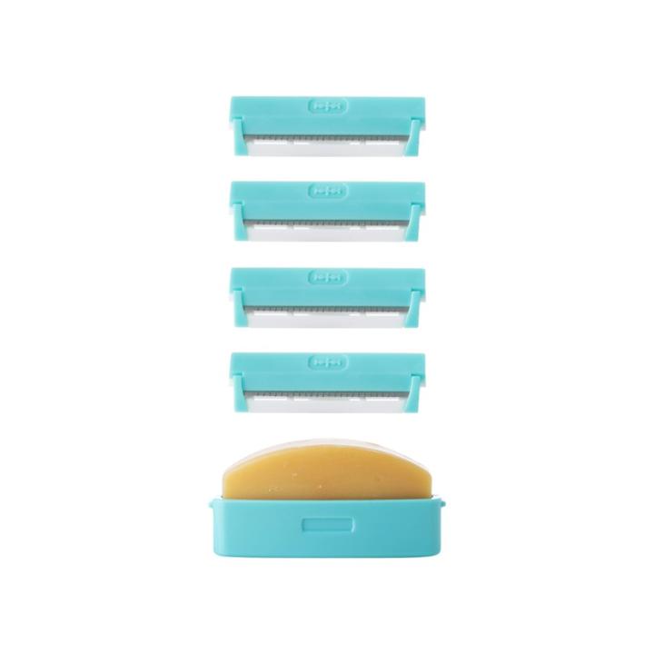 Sphynx Teal The Deal 1 Blade Refill Pack For Portable Razor - 4ct + Pre-shave Bar