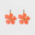 Sugarfix By Baublebar Feminine Flower Drop Earrings - Coral, Girl's