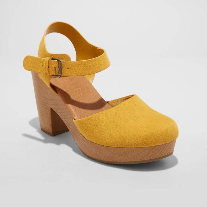 Women's Marcia Heeled Clog Pumps - Universal Thread Yellow