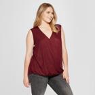 Women's Plus Size Wrap Front Tank - Universal Thread Red