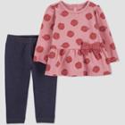 Carter's Just One You Baby Girls' Apple' Top & Bottom Set - Blue/pink Newborn