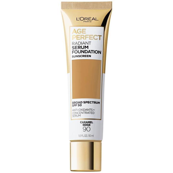 L'oreal Paris Age Perfect Radiant Serum Foundation With Spf 50 Caramel Beige