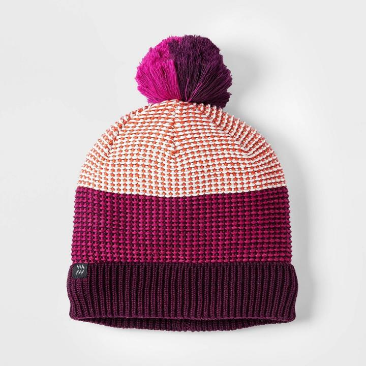 Girls' Colorblock Beanie - All In Motion Burgundy, Red