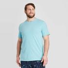 Men's Tall Short Sleeve Novelty Crew Neck T-shirt- Goodfellow & Co Aqua Mt,