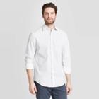 Men's Animal Print Standard Fit Long Sleeve Button-down Dress Shirt - Goodfellow & Co Bright White S, Men's,