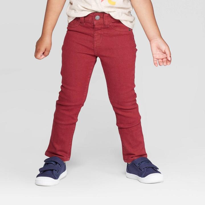 Toddler Girls' Denim Jeggings - Cat & Jack Maroon 4t, Toddler Girl's, Red