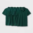 Boys' 5pk Short Sleeve Pique Uniform Polo Shirt - Cat & Jack Jungle Gym Green