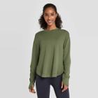 Women's Cozy Curved Hem Sweatshirt - Joylab Olive Green Xs, Green Green