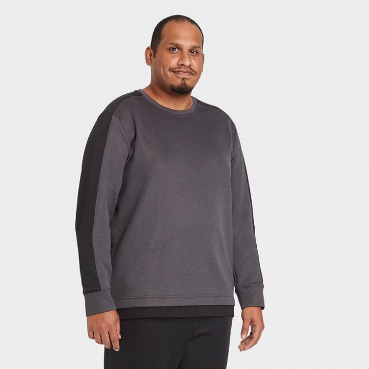Men's Big & Tall Tech Fleece Crewneck Pullover - All In Motion Charcoal Gray Xxxl