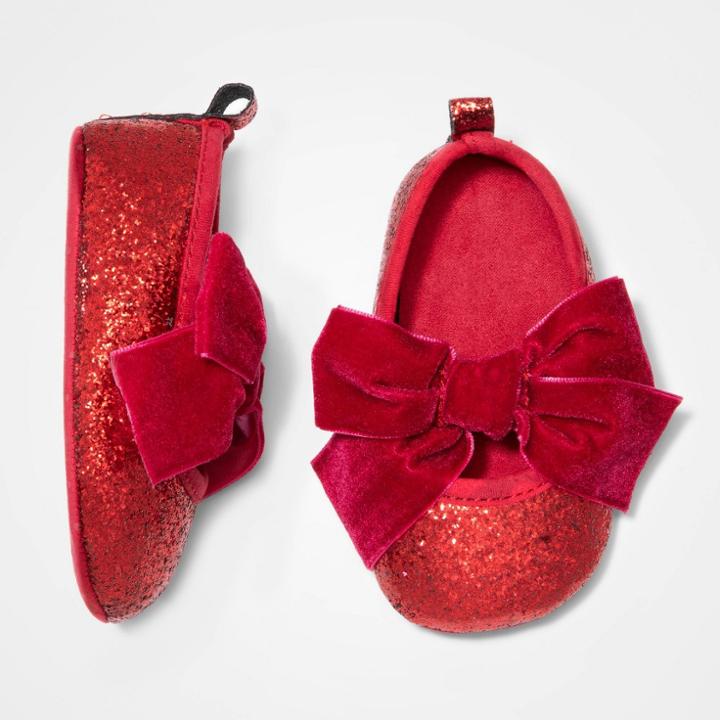 Baby Girls' Mary Jane Glitter Bootie - Cat & Jack Red