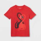 Boys' Valentines Dragons Short Sleeve Graphic T-shirt - Cat & Jack Bright Red