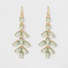 Stone Leaf Earrings - A New Day Green/gold
