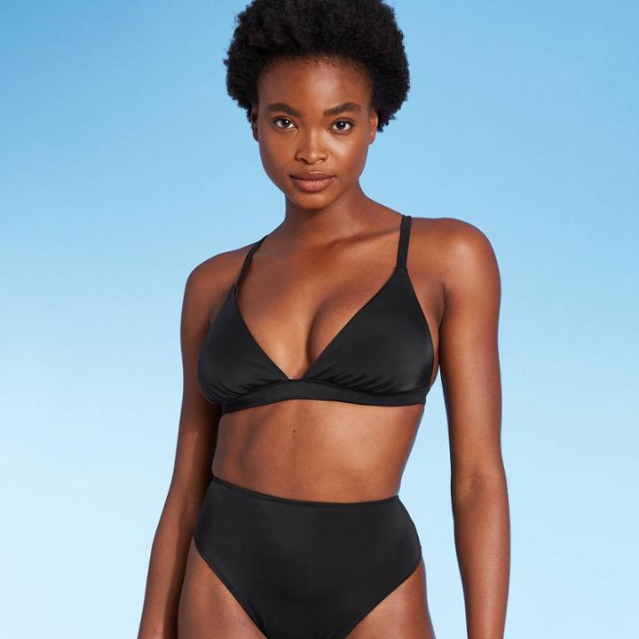 Women's Triangle Bikini Top - Shade & Shore Black D/dd Cup