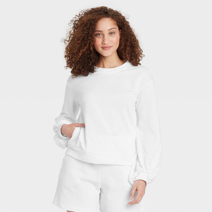 Women's Knit Pullover Sweatshirt - Who What Wear Bright White