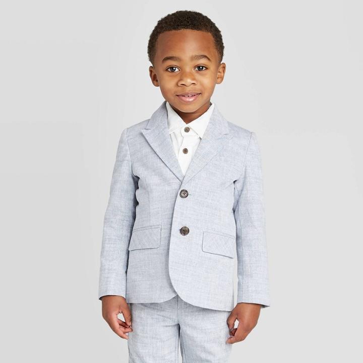 Toddler Boys' Classic Classic Chambray Blazer - Cat & Jack Gray 12m, Toddler Boy's, Blue