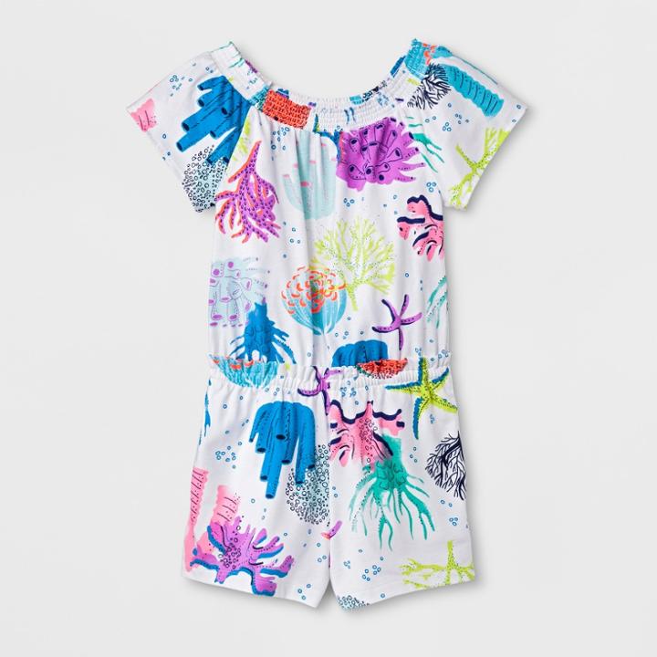 Girls' Printed Knit Romper - Cat & Jack L,