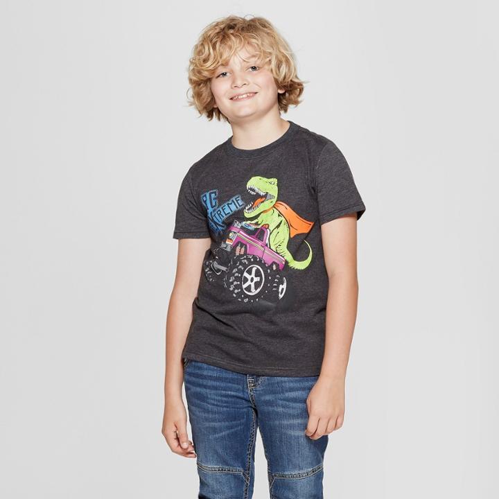 Boys' Short Sleeve Dino Graphic T-shirt - Cat & Jack Black