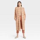 Women's Houndstooth Open-front Sweater Cardigan - A New Day Cream