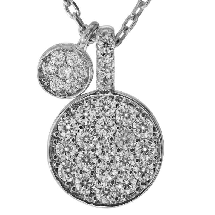 Journee Collection 1/4 Ct. T.w. Round-cut Cz Pave Set Circle Pendant Necklace In Sterling Silver - Silver