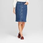Women's Button Front Denim Skirt - Universal Thread Medium Wash