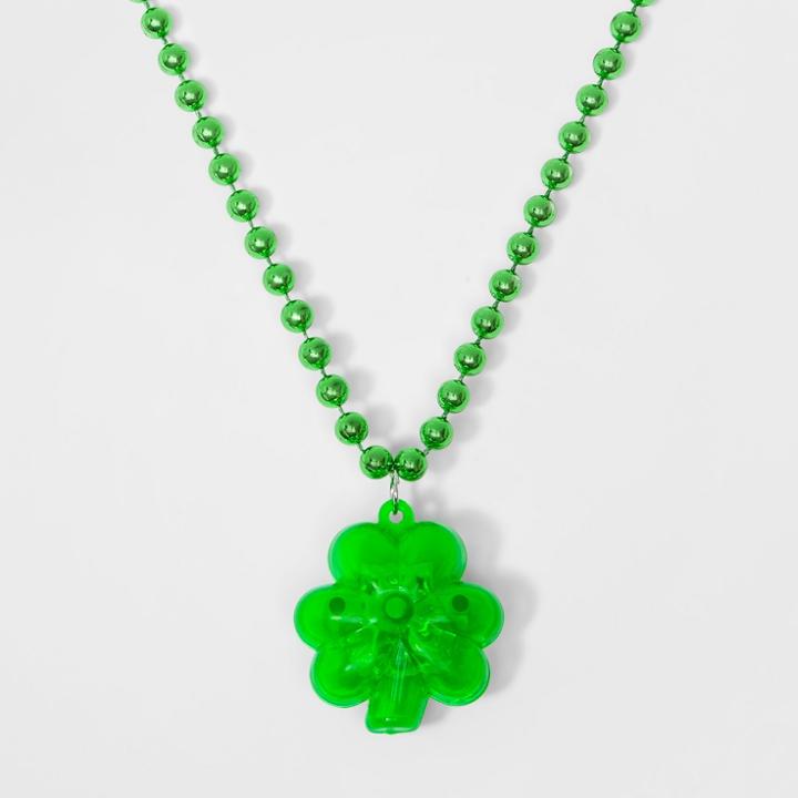 Light Up Shamrock Necklace - Charlotte Green