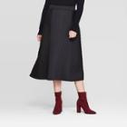 Women's Mid-rise Quilted Midi Skirt - Prologue Black