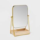 Mirror Jewelry Storage With Wood Base - A New Day Gold