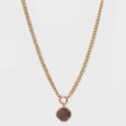 18 Precious Lepidolite With Semi-precious Chain Necklace - Universal Thread Pink