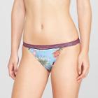 Women's Sport Elastic Triangle Bikini Top - Xhilaration Light Blue Floral