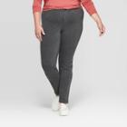 Women's Plus Size 5 Pocket Ponte Pants - Ava & Viv Dark Heather Gray 18w, Dark Grey Gray
