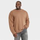 Men's Tall Standard Fit Crewneck Pullover Sweatshirt - Goodfellow & Co Brown