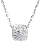 Target Women's Silver Plated Crystals Slide Pendant - Clear/silver