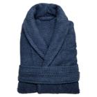 Linum Home Textiles Herringbone Weave Bathrobe Unisex Linum Home - Midnight Blue (large/xlarge)