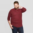 Men's Tall Regular Fit Long Sleeve Jersey Henley Shirt - Goodfellow & Co Berry Blush