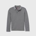 Boys' Long Sleeve Interlock Uniform Polo Shirt - Cat & Jack Gray